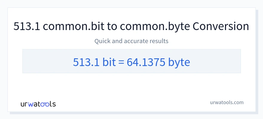513.1 Bits 到 Bytes 轉換