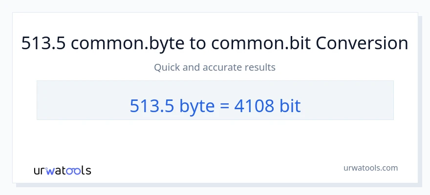 513.5 Bytes ته Bits بدلون