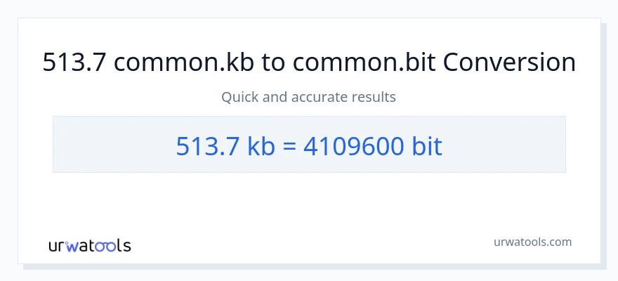 513.7 Kilobytes patungong Bits na conversion