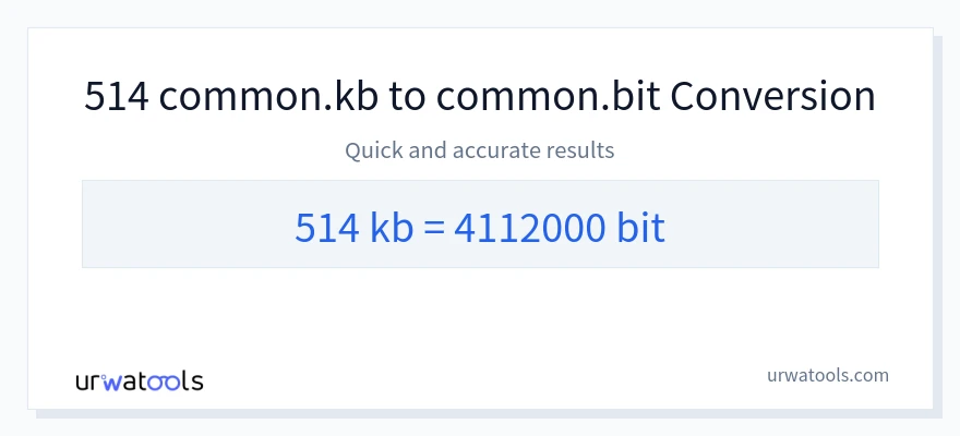 514 Kilobytes 到 Bits 轉換