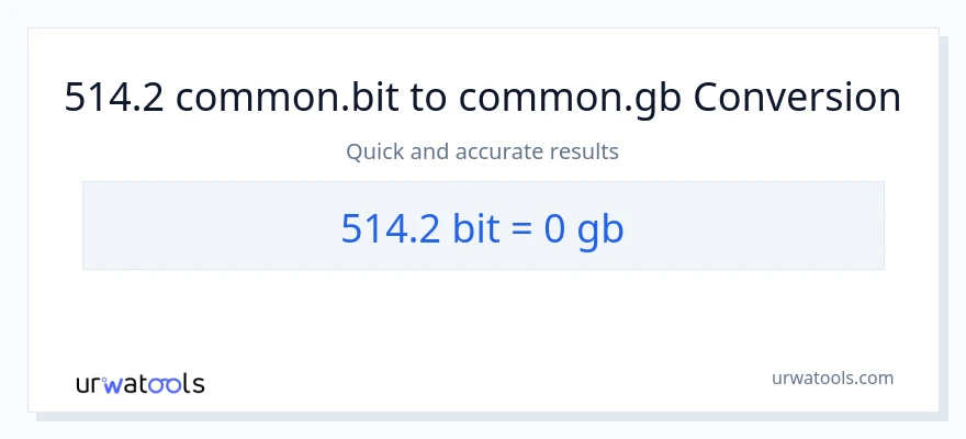 514.2 Bits patungong Gigabytes na conversion