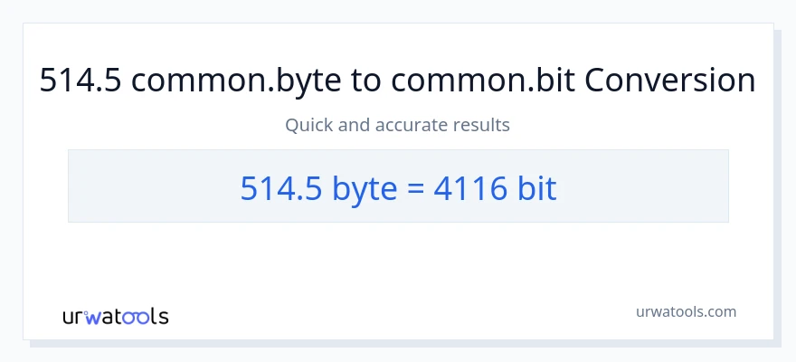 514.5 Bytes patungong Bits na conversion