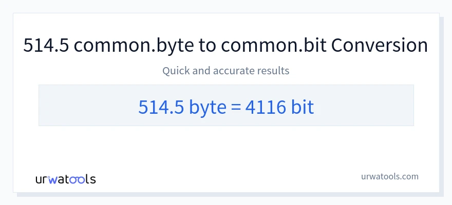 514.5 Bytes 到 Bits 轉換