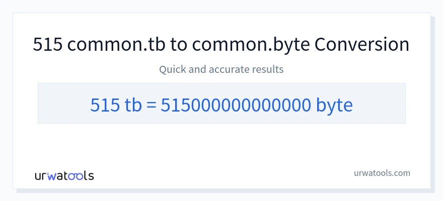515 Terabytes 到 Bytes 轉換