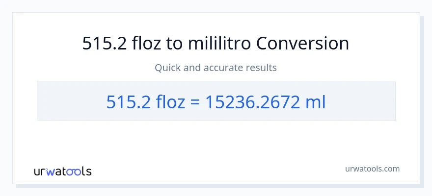 515.2 mga onsa ng likido patungong mga mililitro na conversion