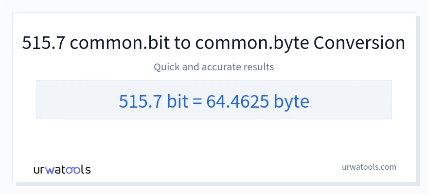 515.7 Bits 到 Bytes 轉換
