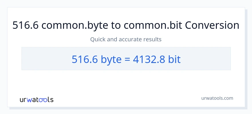 516.6 Bytes patungong Bits na conversion