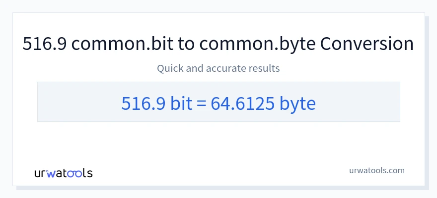 516.9 Bits 到 Bytes 轉換