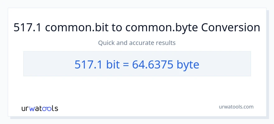 517.1 Bits patungong Bytes na conversion