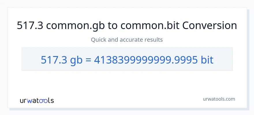 517.3 Gigabytes patungong Bits na conversion