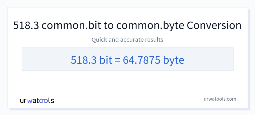 518.3 Bits 到 Bytes 轉換
