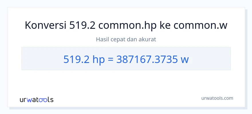 Konversi 519.2 daya kuda ke watt