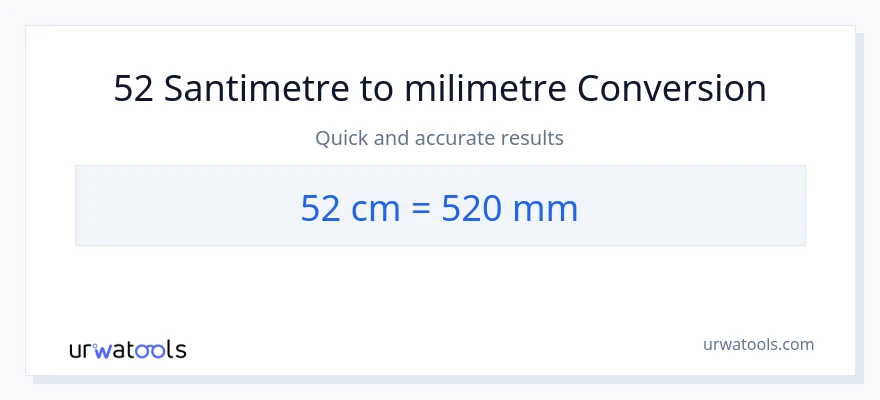 52 Santimetre'den milimetre'e dönüşüm