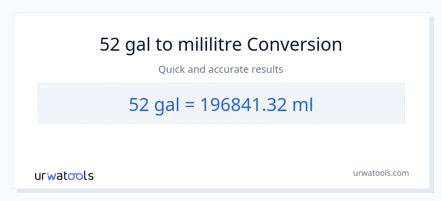 52 Galon'den mililitre'e dönüşüm