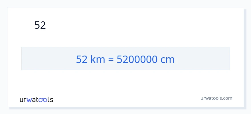 52 কিলোমিটার থেকে সেন্টিমিটার রূপান্তর