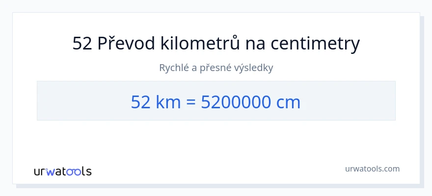 Konverze z kilometry na Centimetry: 52