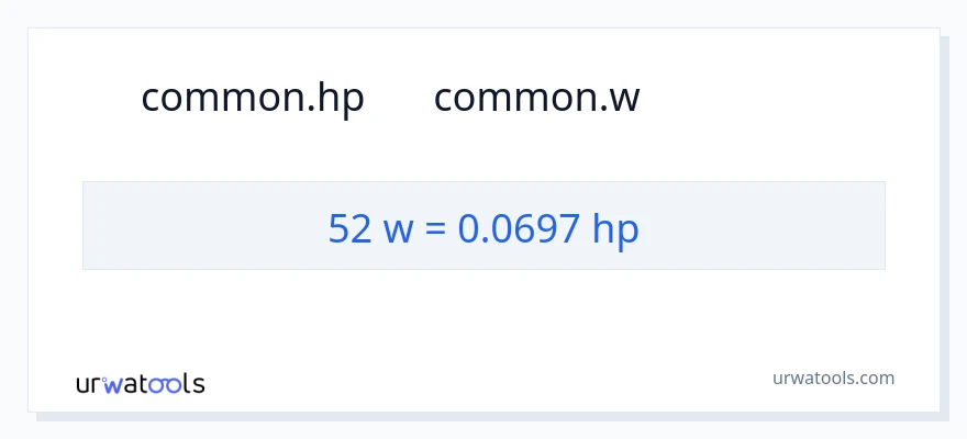تبدیل 52 وات به اسب بخار