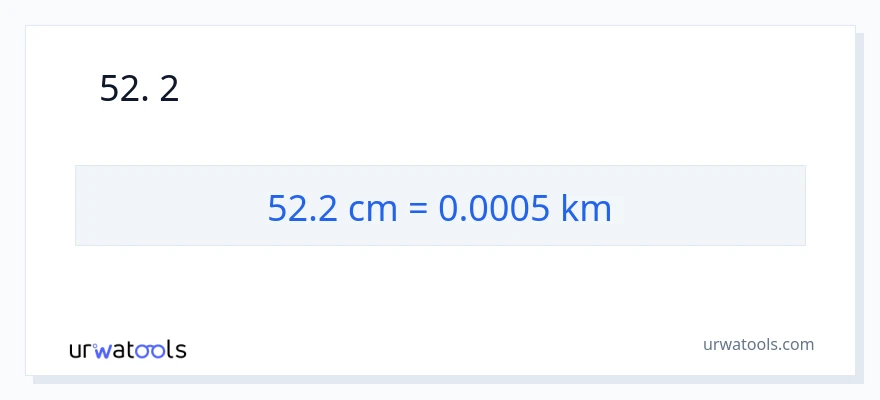 52.2 സെന്റീമീറ്ററുകൾ ൽ നിന്ന് കിലോമീറ്റർ ലേക്ക് പരിവർത്തനം
