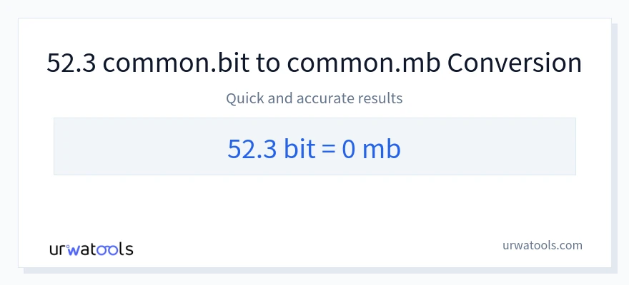 52.3 Bits에서 Megabytes으로의 변환