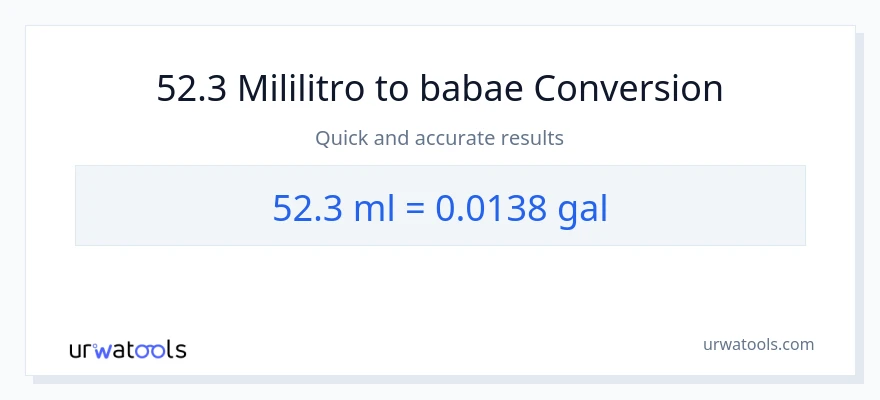 52.3 mga mililitro patungong Mga galon na conversion