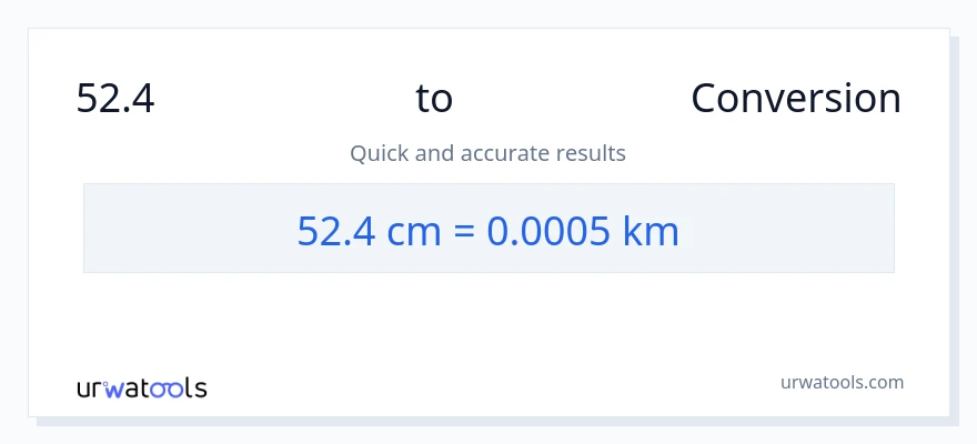 52.4 ಸೆಂಟಿಮೀಟರ್‌ಗಳು ರಿಂದ ಕಿಲೋಮೀಟರ್‌ಗಳು ಪರಿವರ್ತನೆ