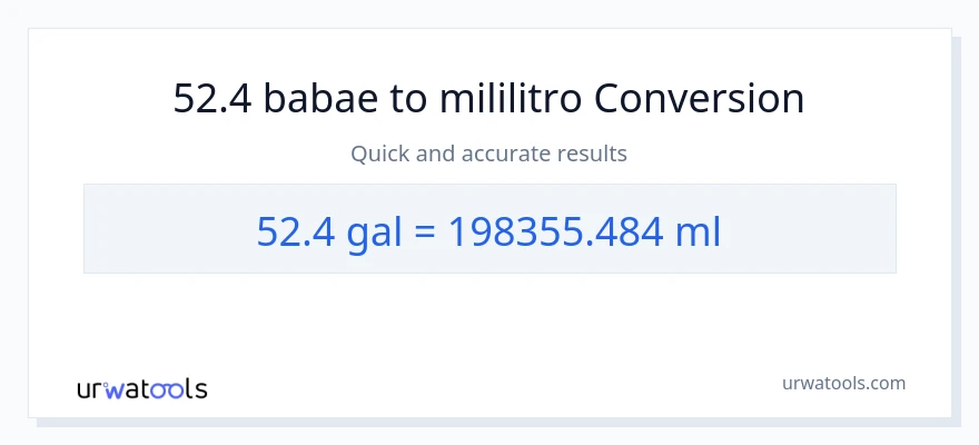 52.4 Mga galon patungong mga mililitro na conversion