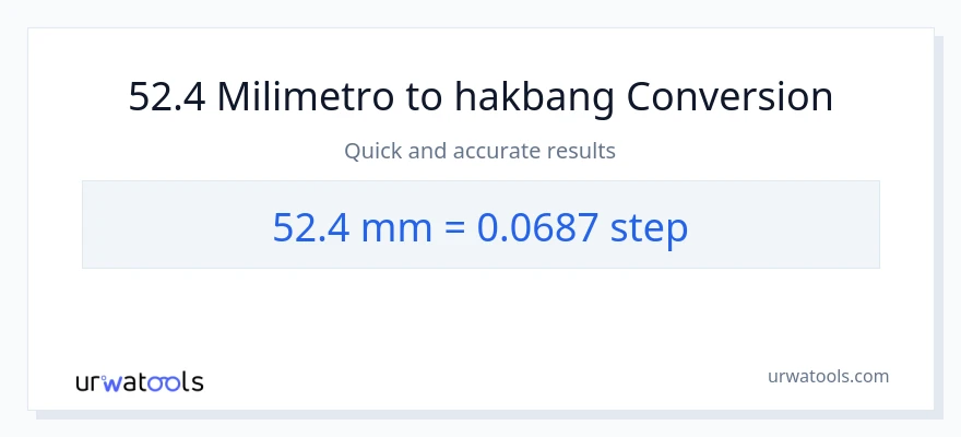 52.4 milimetro patungong mga hakbang na conversion