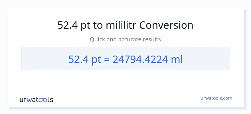 Konwersja 52.4 Pints do mililitry