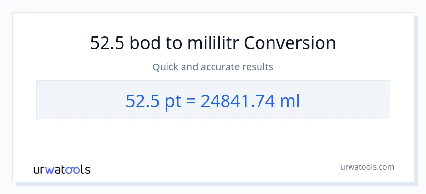 Konverze z Pints na mililitrů: 52.5