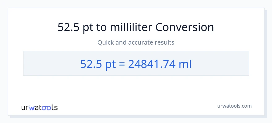 52.5 Pints til milliliter konvertering