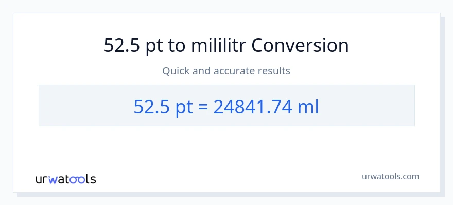 Konwersja 52.5 Pints do mililitry