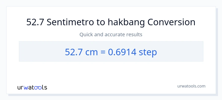 52.7 Mga Sentimetro patungong mga hakbang na conversion