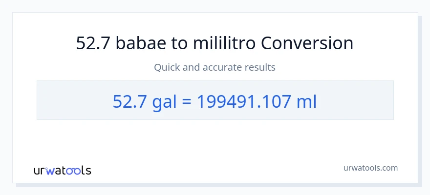52.7 Mga galon patungong mga mililitro na conversion