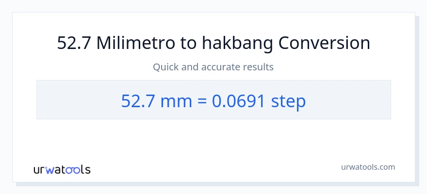 52.7 milimetro patungong mga hakbang na conversion