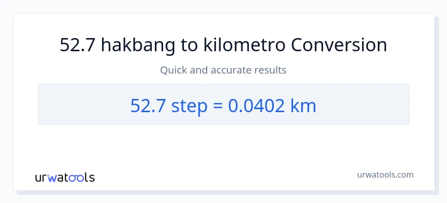 52.7 mga hakbang patungong Kilometro na conversion