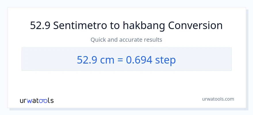 52.9 Mga Sentimetro patungong mga hakbang na conversion
