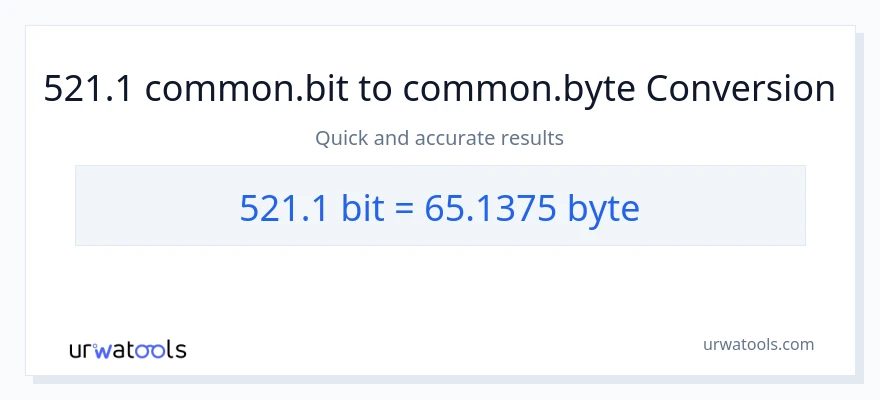 521.1 Bits patungong Bytes na conversion