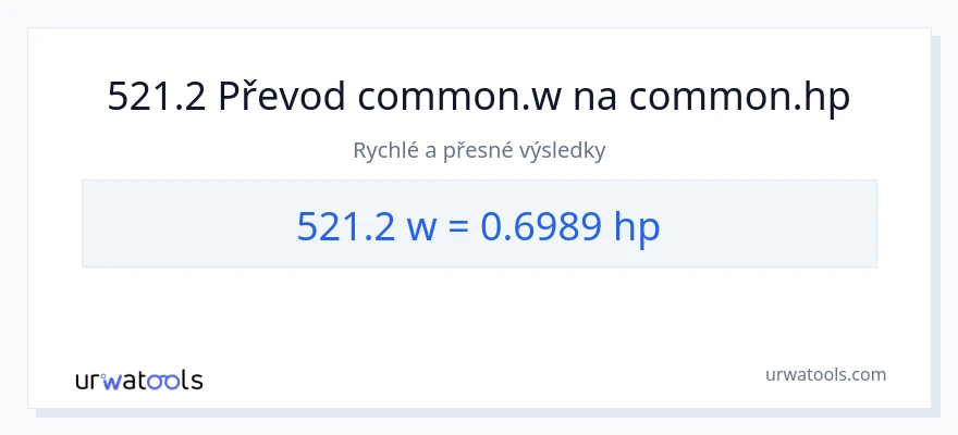 Konverze z watty na koňská síla: 521.2