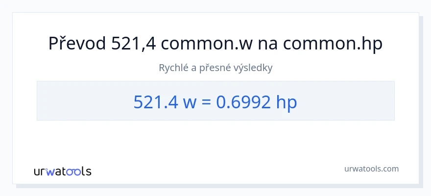 Konverze z watty na koňská síla: 521.4