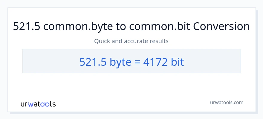 521.5 Bytes patungong Bits na conversion