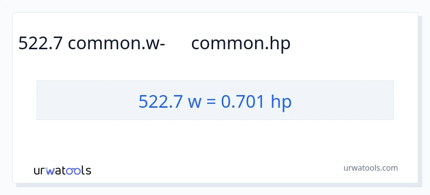 522.7 վատտ-ից ձիաուժ փոխակերպում