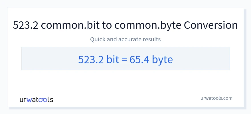 523.2 Bits 到 Bytes 轉換