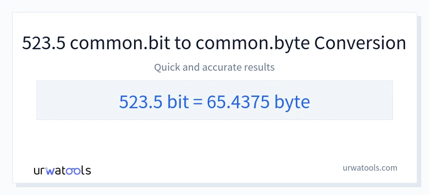 523.5 Bits 到 Bytes 轉換