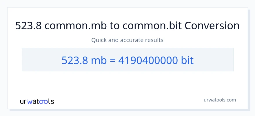 523.8 Megabytes patungong Bits na conversion