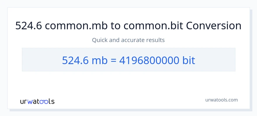524.6 Megabytes patungong Bits na conversion