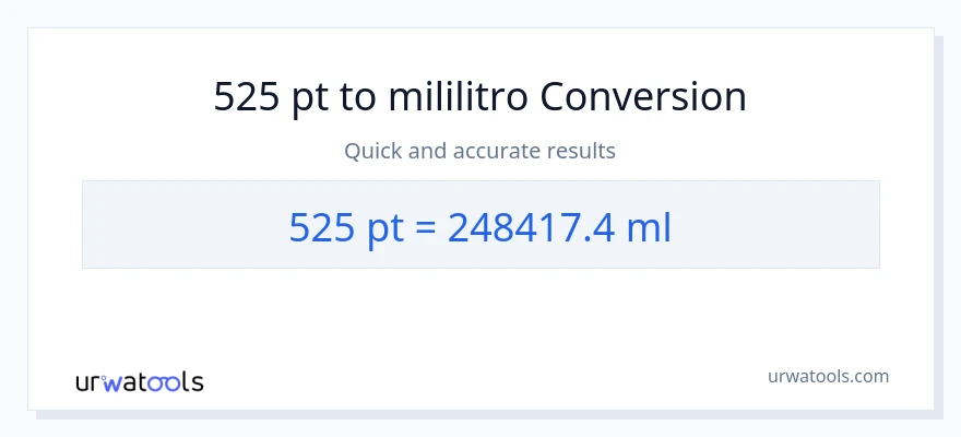 525 Pints patungong mga mililitro na conversion