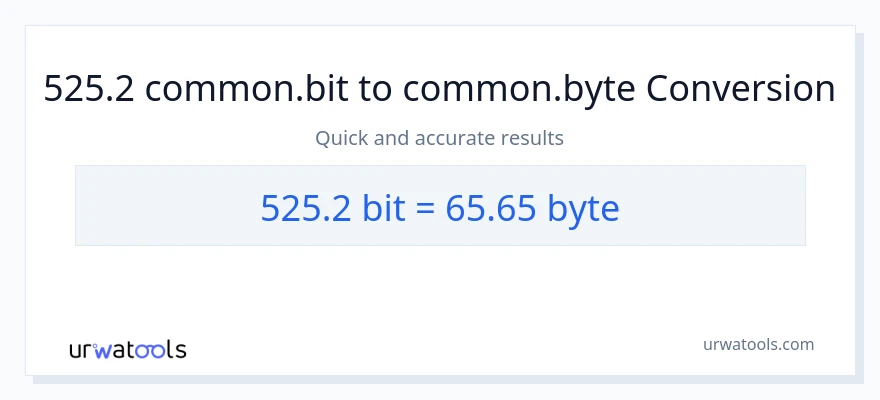 525.2 Bits patungong Bytes na conversion