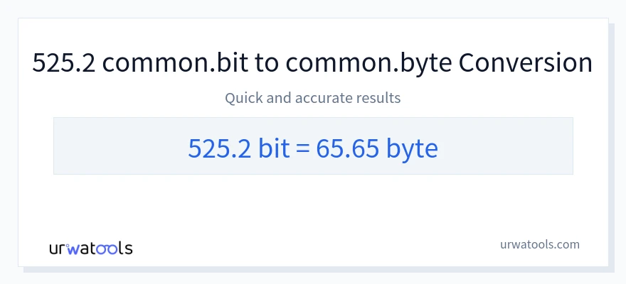 525.2 Bits 到 Bytes 轉換
