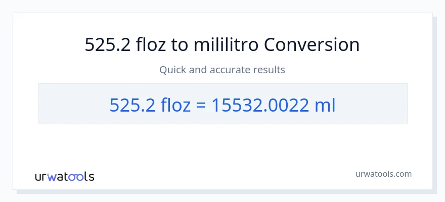 525.2 mga onsa ng likido patungong mga mililitro na conversion