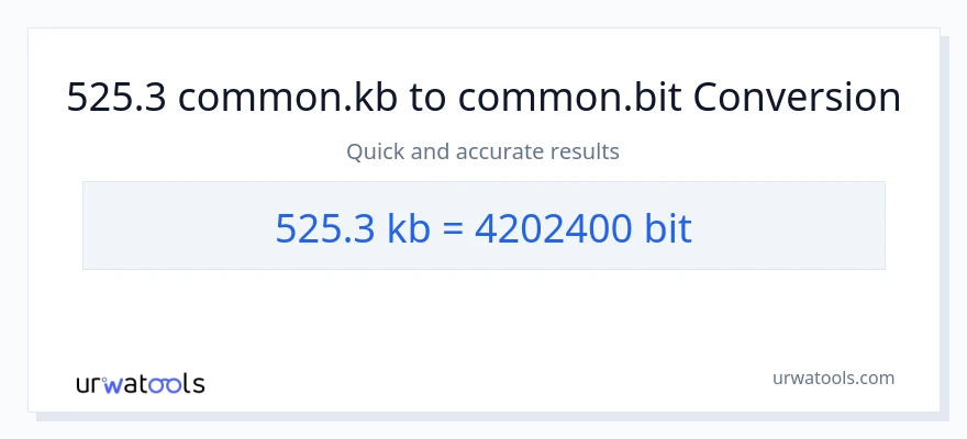 525.3 Kilobytes patungong Bits na conversion